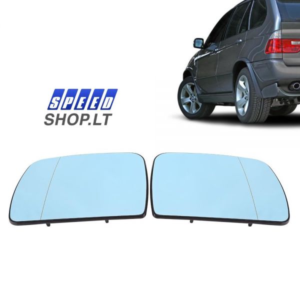 BMW X5 E53 veidrodėlio stiklas su padėkliuku